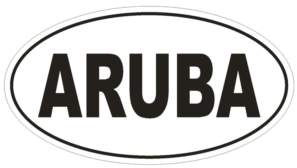 ARUBA Oval Bumper Sticker or Helmet Sticker D2145 Country Euro oval - Winter Park Products