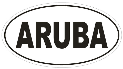 ARUBA Oval Bumper Sticker or Helmet Sticker D2145 Country Euro oval - Winter Park Products