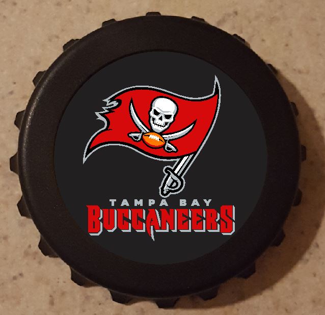 Tampa bay Buccaneers Bottle Opener Refrigerator Magnet 3" Bottle Cap Novelty B5