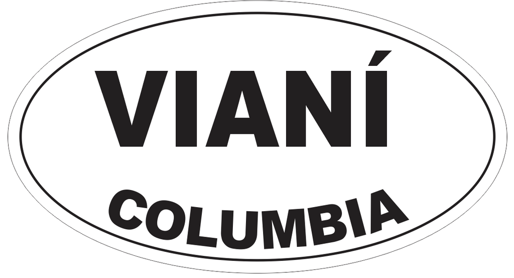 Viani Columbia Oval Bumper Sticker or Helmet Sticker D4510
