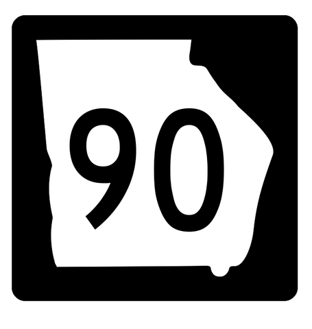 Georgia State Route 90 Sticker R3633 Highway Sign