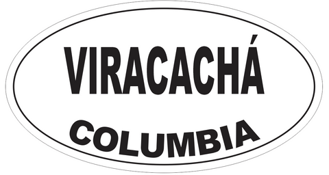 Viracacha Columbia Oval Bumper Sticker or Helmet Sticker D4797