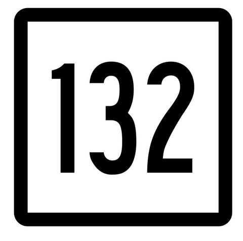 Connecticut State Highway 132 Sticker Decal R5148 Highway Route Sign