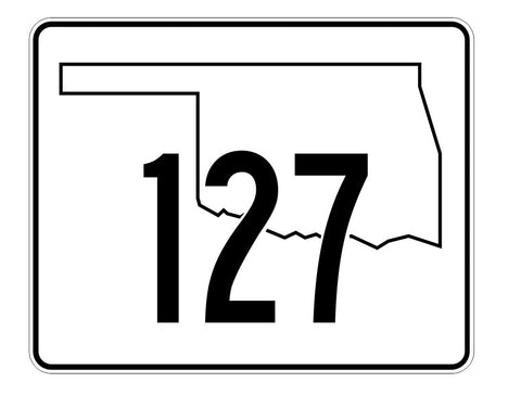Oklahoma State Highway 127 Sticker Decal R5695 Highway Route Sign