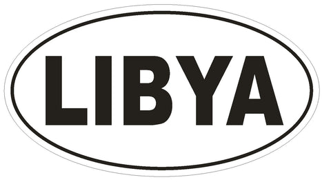 Libya Oval Bumper Sticker or Helmet Sticker D2170 Euro Oval Country Code - Winter Park Products