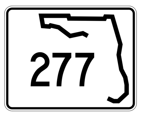 Florida State Road 277 Sticker Decal R1521 Highway Sign - Winter Park Products
