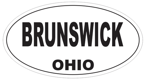 Brunswick Ohio Oval Bumper Sticker or Helmet Sticker D6047