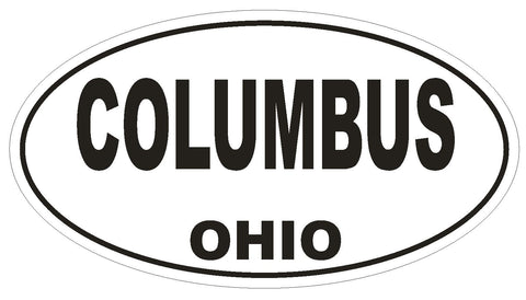 Columbus Ohio Oval Bumper Sticker or Helmet Sticker D1682 Euro Oval - Winter Park Products