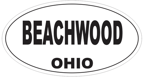 Beachwood Ohio Oval Bumper Sticker or Helmet Sticker D6030