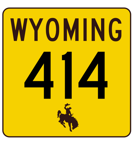 Wyoming Highway 414 Sticker R3539 Highway Sign