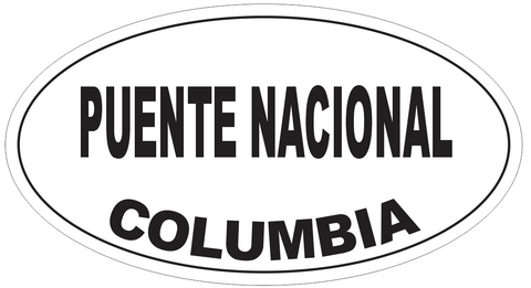 Puente Nacional Columbia Oval Bumper Sticker or Helmet Sticker D5500