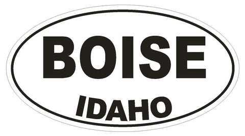 Boise Idaho Oval Bumper Sticker or Helmet Sticker D1662 Euro Oval - Winter Park Products