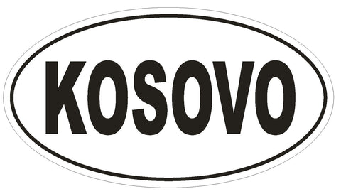 Kosovo Oval Bumper Sticker or Helmet Sticker D2172 Euro Oval Country Code - Winter Park Products