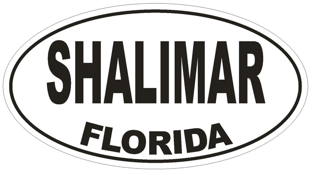Shalimar Florida Oval Bumper Sticker or Helmet Sticker D1597 Euro Oval - Winter Park Products