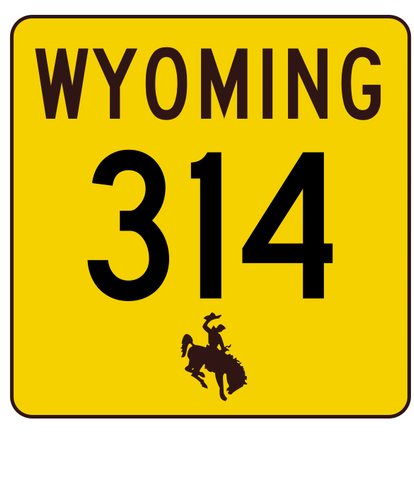 Wyoming Highway 314 Sticker R3505 Highway Sign