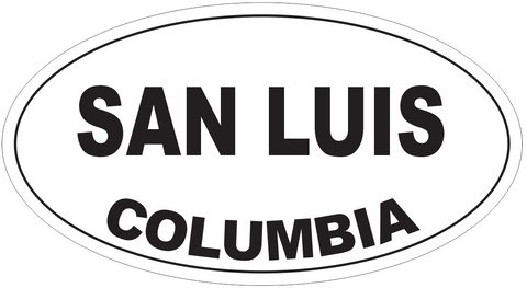 San Luis Columbia Oval Bumper Sticker or Helmet Sticker D4956