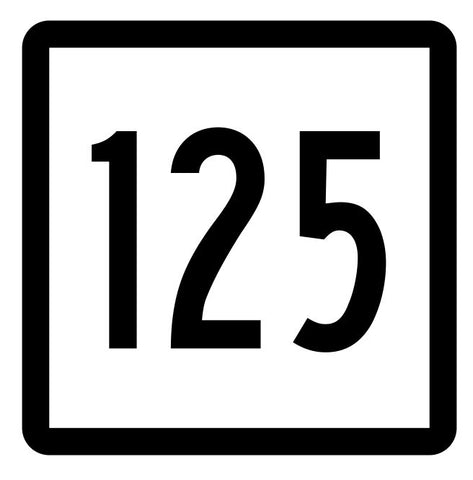 Connecticut State Highway 125 Sticker Decal R5142 Highway Route Sign