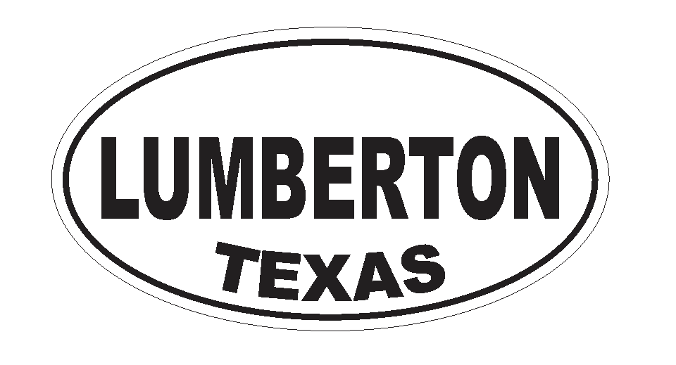 Lumberton  Texas Oval Bumper Sticker or Helmet Sticker D3631 Euro Oval - Winter Park Products