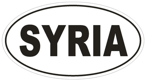 SYRIA Oval Bumper Sticker or Helmet Sticker D2125 Country Euro oval - Winter Park Products