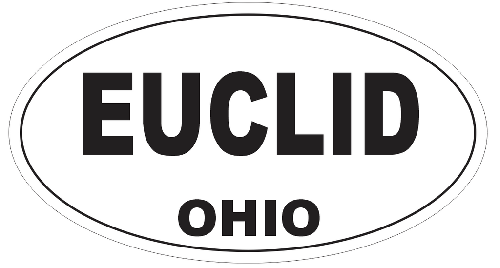 Euclid Ohio Oval Bumper Sticker or Helmet Sticker D6086