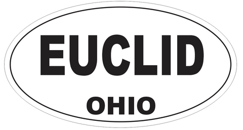 Euclid Ohio Oval Bumper Sticker or Helmet Sticker D6086