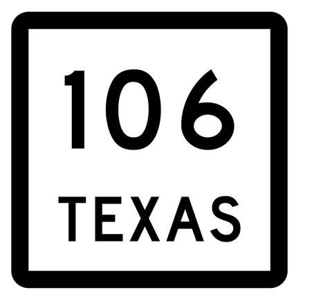 Texas State Highway 106 Sticker Decal R2407 Highway Sign - Winter Park Products