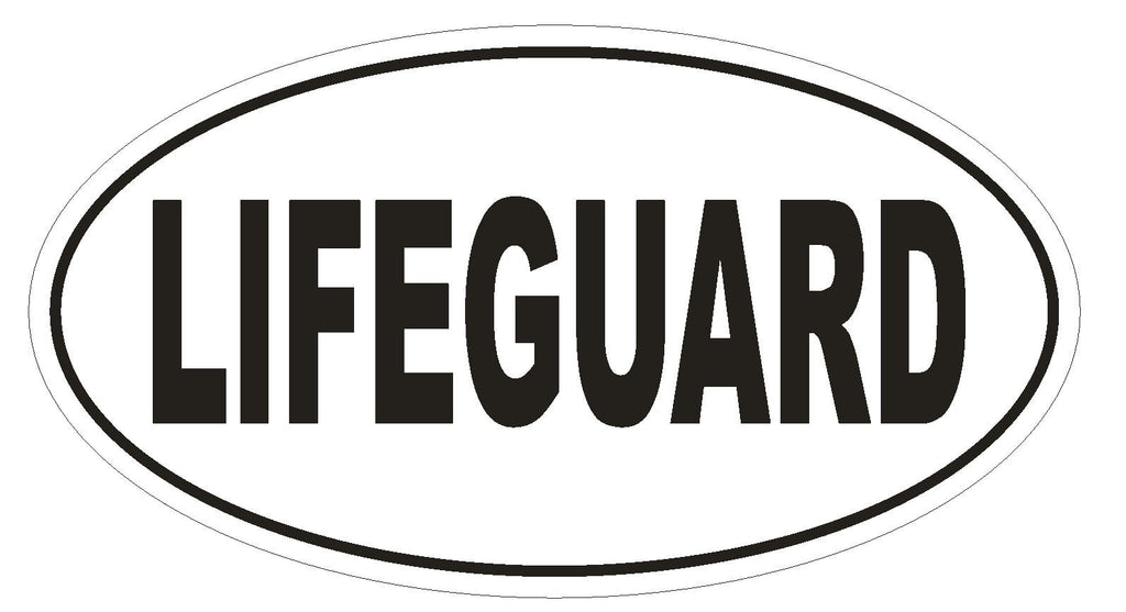 LIFEGUARD Oval Bumper Sticker or Helmet Sticker D2000 Euro Oval Beach Swimming - Winter Park Products