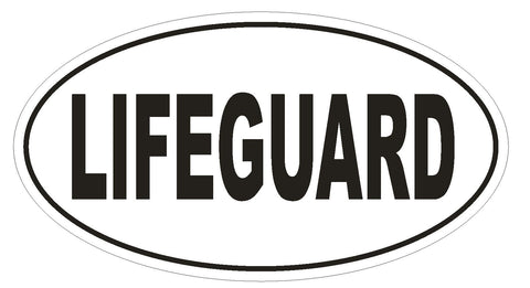 LIFEGUARD Oval Bumper Sticker or Helmet Sticker D2000 Euro Oval Beach Swimming - Winter Park Products
