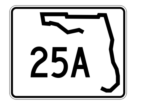 Florida State Road 25A Sticker Decal R1362 Highway Sign - Winter Park Products