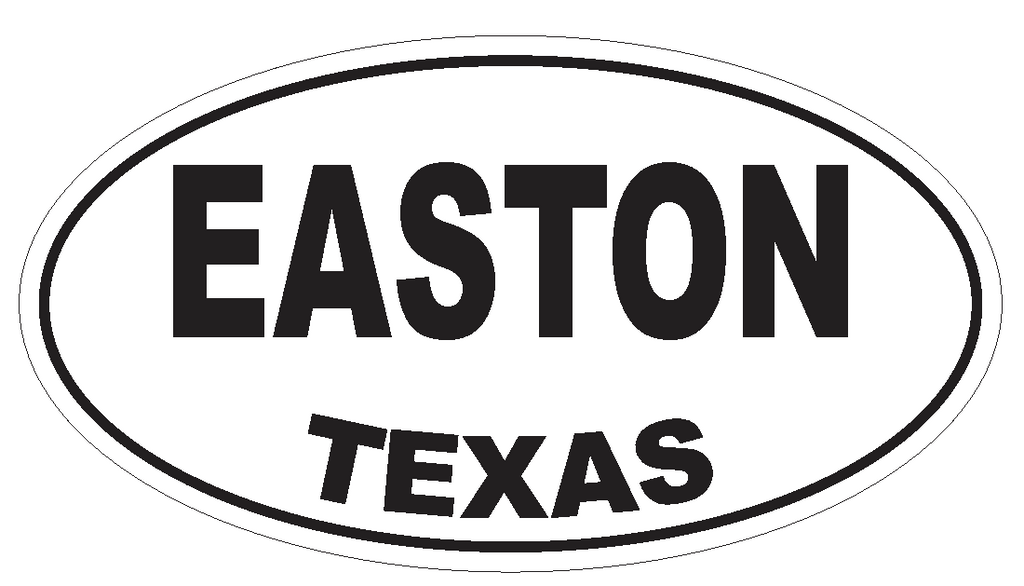Easton Texas Oval Bumper Sticker or Helmet Sticker D3353 Euro Oval - Winter Park Products