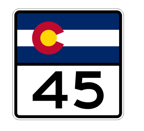 Colorado State Highway 45 Sticker Decal R1798 Highway Sign - Winter Park Products