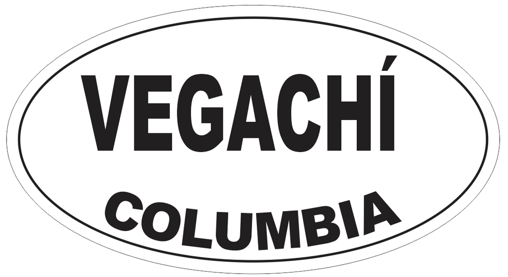 Vegachi Columbia Oval Bumper Sticker or Helmet Sticker D4250