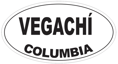 Vegachi Columbia Oval Bumper Sticker or Helmet Sticker D4250