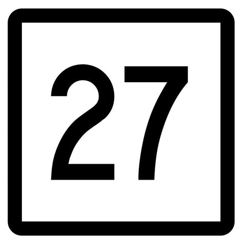 Connecticut State Highway 27 Sticker Decal R5071 Highway Route Sign