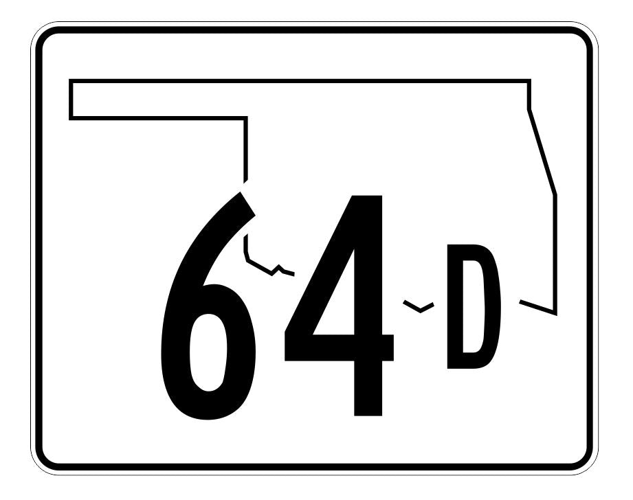 Oklahoma State Highway 64D Sticker Decal R5629 Highway Route Sign