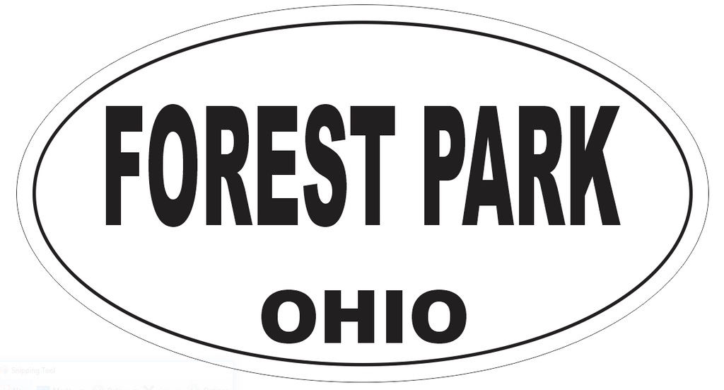 Forest Park Ohio Oval Bumper Sticker or Helmet Sticker D6092