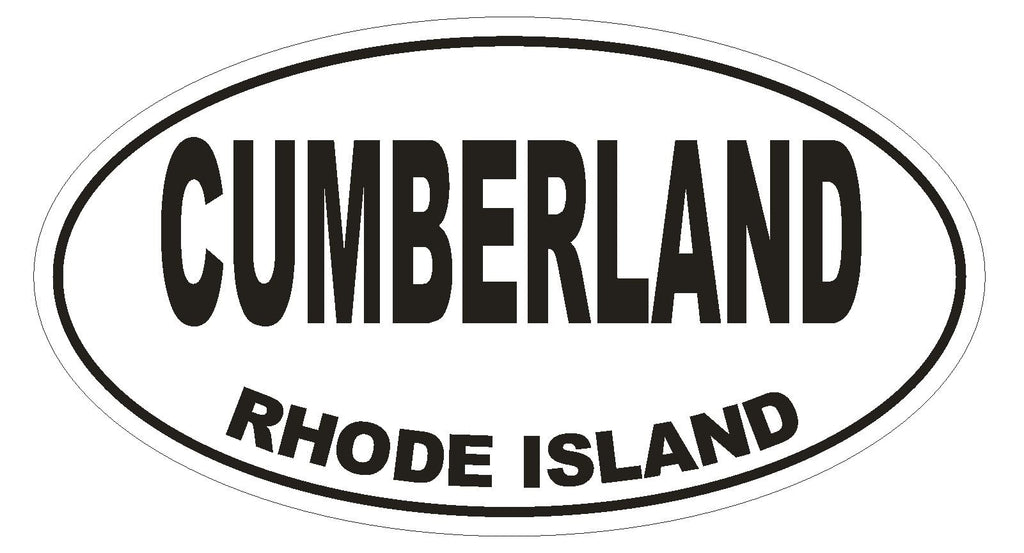 Cumberland Rhode Island Oval Bumper Sticker or Helmet Sticker D1511 Euro Oval - Winter Park Products
