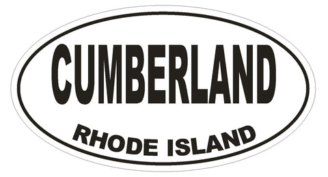 Cumberland Rhode Island Oval Bumper Sticker or Helmet Sticker D1511 Euro Oval - Winter Park Products