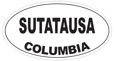 Sutatausa Columbia Oval Bumper Sticker or Helmet Sticker D4858