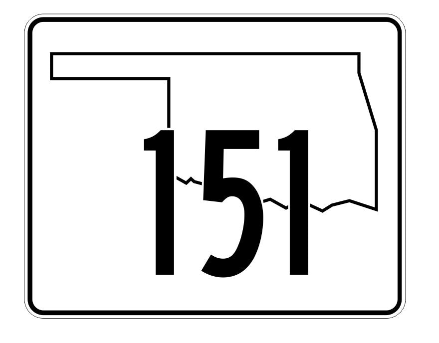 Oklahoma State Highway 151 Sticker Decal R5712 Highway Route Sign