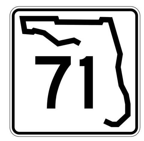 Florida State Road 71 Sticker Decal R1405 Highway Sign - Winter Park Products