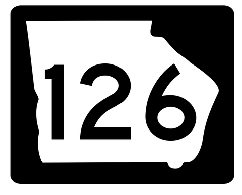 Georgia State Route 126 Sticker R3668 Highway Sign