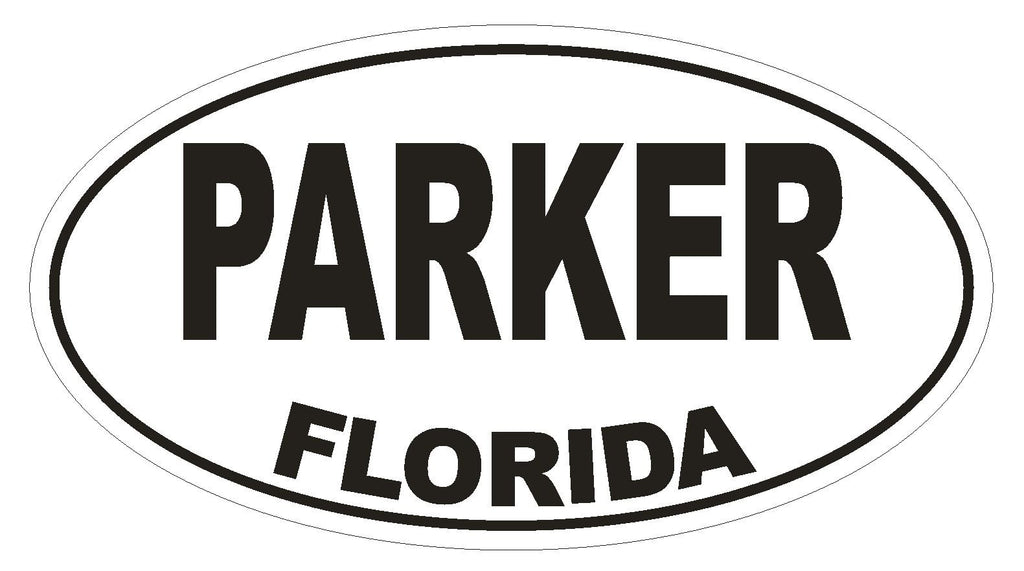 Parker Florida Oval Bumper Sticker or Helmet Sticker D1304 Euro Oval - Winter Park Products