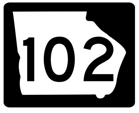 Georgia State Route 102 Sticker R3646 Highway Sign