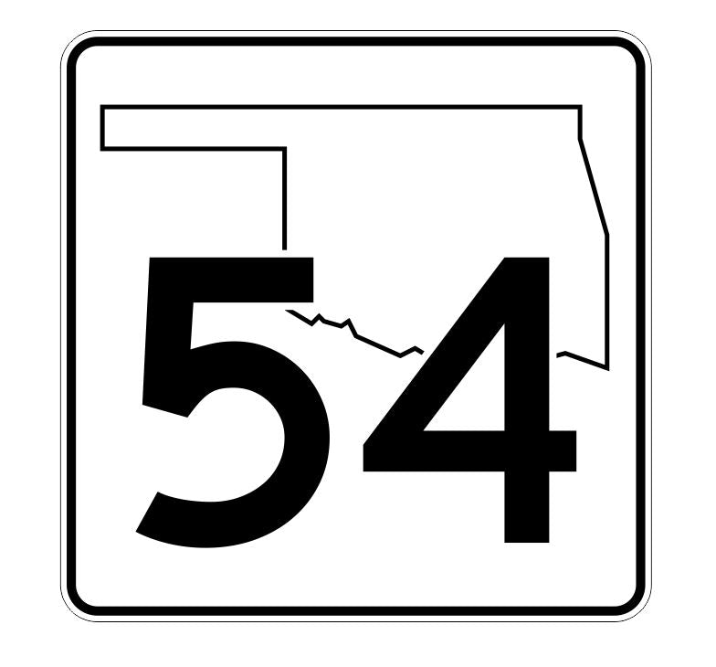 Oklahoma State Highway 54 Sticker Decal R5619 Highway Route Sign
