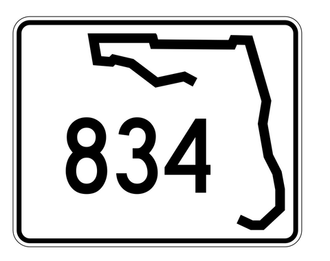 Florida State Road 834 Sticker Decal R1719 Highway Sign - Winter Park Products