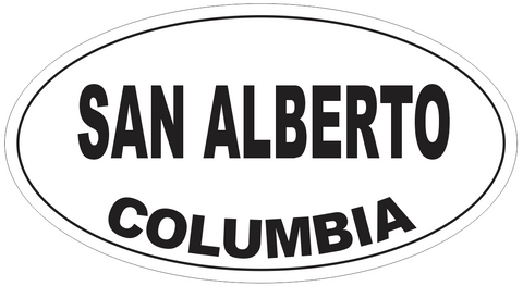 San Alberto Columbia Oval Bumper Sticker or Helmet Sticker D5410