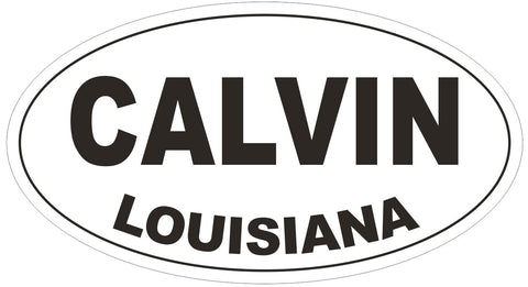 Calvin Louisiana Oval Bumper Sticker or Helmet Sticker D3793