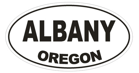 Albany Oregon Oval Bumper Sticker or Helmet Sticker D1646 Euro Oval - Winter Park Products