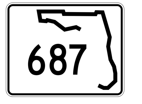Florida State Road 687 Sticker Decal R1669 Highway Sign - Winter Park Products
